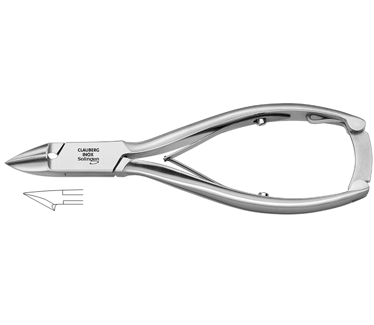 Pediando® Nagelzange 52181527, inox, 13 cm, schräge Schneide, Schneidelänge 19.5 mm
