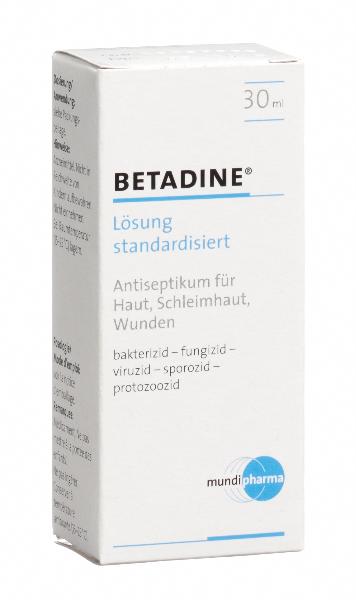 BETADINE® Lösung standardisiert, Flasche 120 ml (nur für berechtigte Personen)