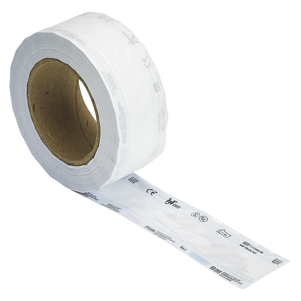 Faro Sterilverpackung 134°Grad / Sterilfolie, Rolle mit Papierseite aussen 50 mm x 50 m