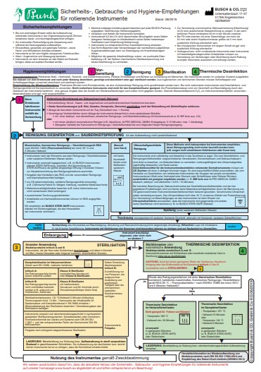 Broschüre Busch Sicherheits-, Gebrauchs- und Hygiene-Empfehlungen  für rotierende Instrumente