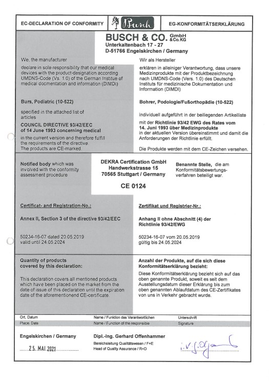 Busch EG-Konformitätserklärung