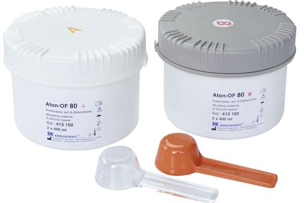 Erkodent® Aton-OF 80 Shore, A-Sililkon, 2 x 100 ml (Ersatz Kneton, 70 Shore)