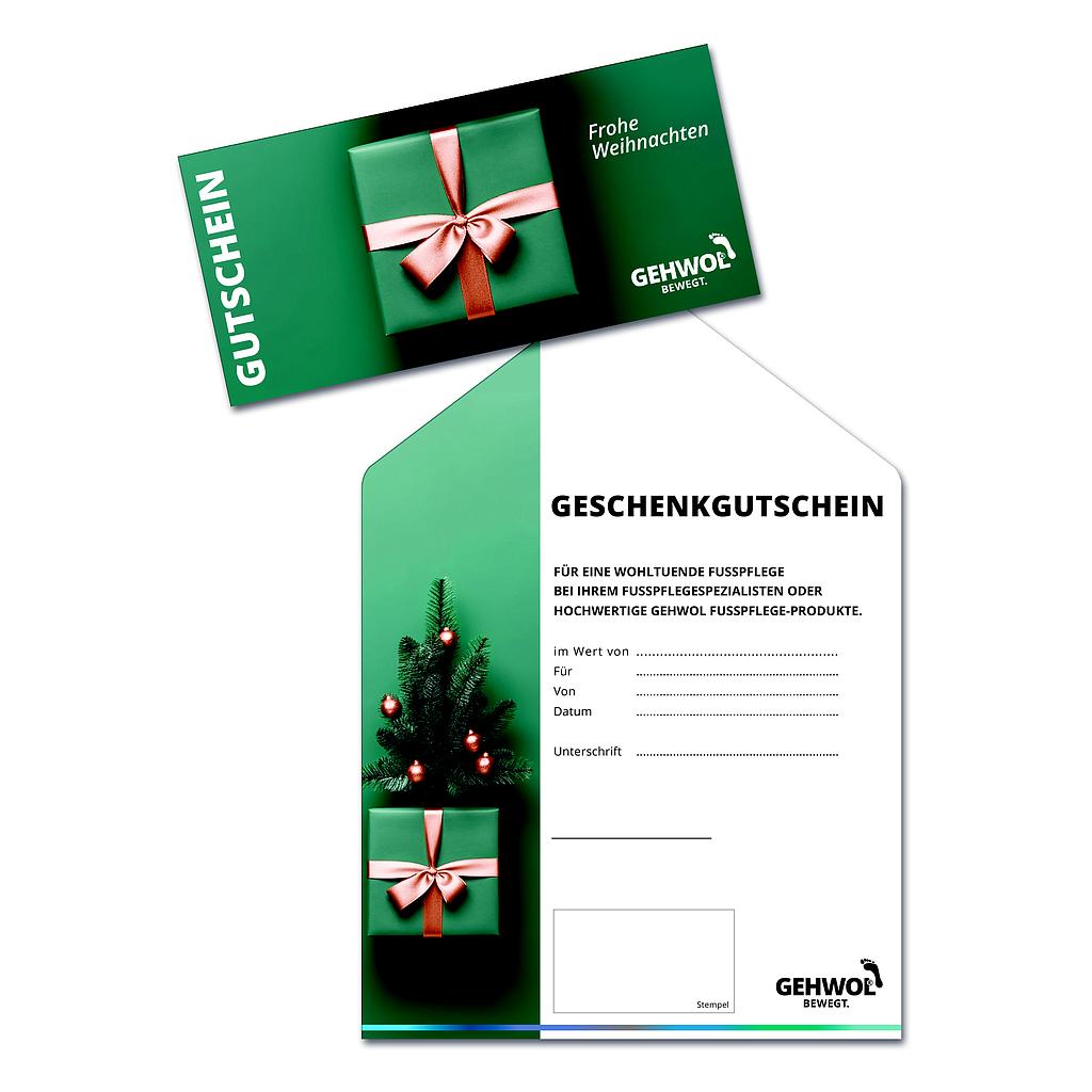 GEHWOL® Geschenkgutschein €, mit Weihnachtsmotiv 'Sanddorn', 10 Stück