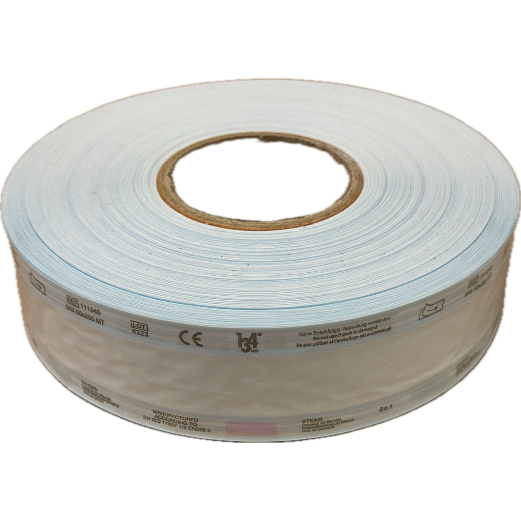 Faro Sterilverpackung 134° Grad  Sterilfolie, Rolle mit Folienseite aussen 50 mm x 200 m