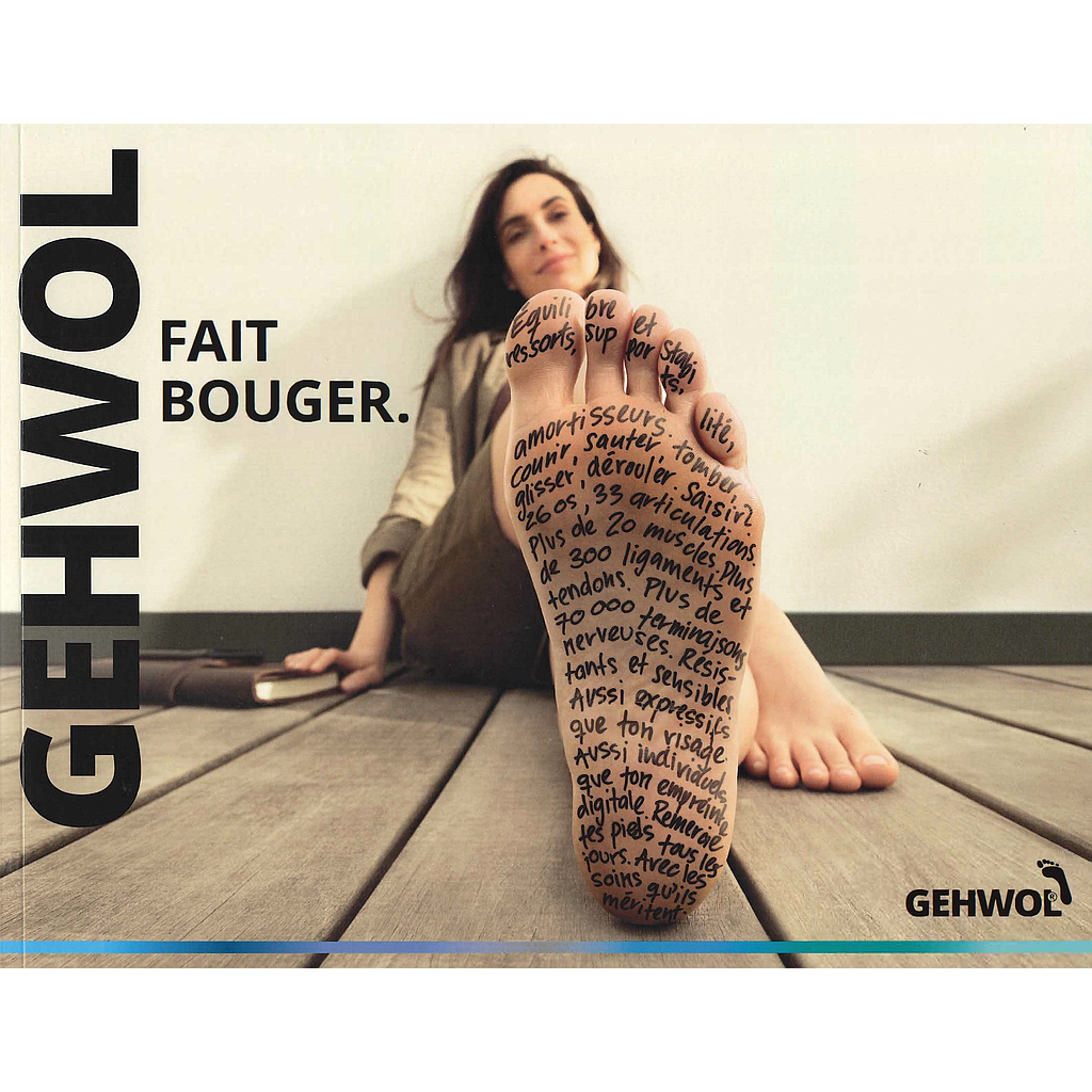 GEHWOL® Relaunch Brochure 'FAIT BOUGER.' 28 pages, largeur 27 cm x hauteur 21 cm