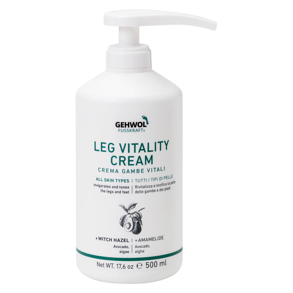 GEHWOL FUSSKRAFT® Crema Gambe Vitali/Leg Vitality Cream, GW FK Bein Vital Creme, GB/ES/I/GR, 500 ml