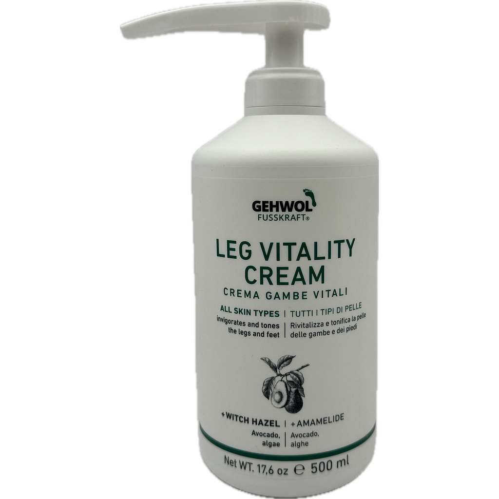 GEHWOL FUSSKRAFT® Crema Gambe Vitali/Leg Vitality Cream, GW FK Bein Vital Creme, GB/ES/I/GR, 500 ml