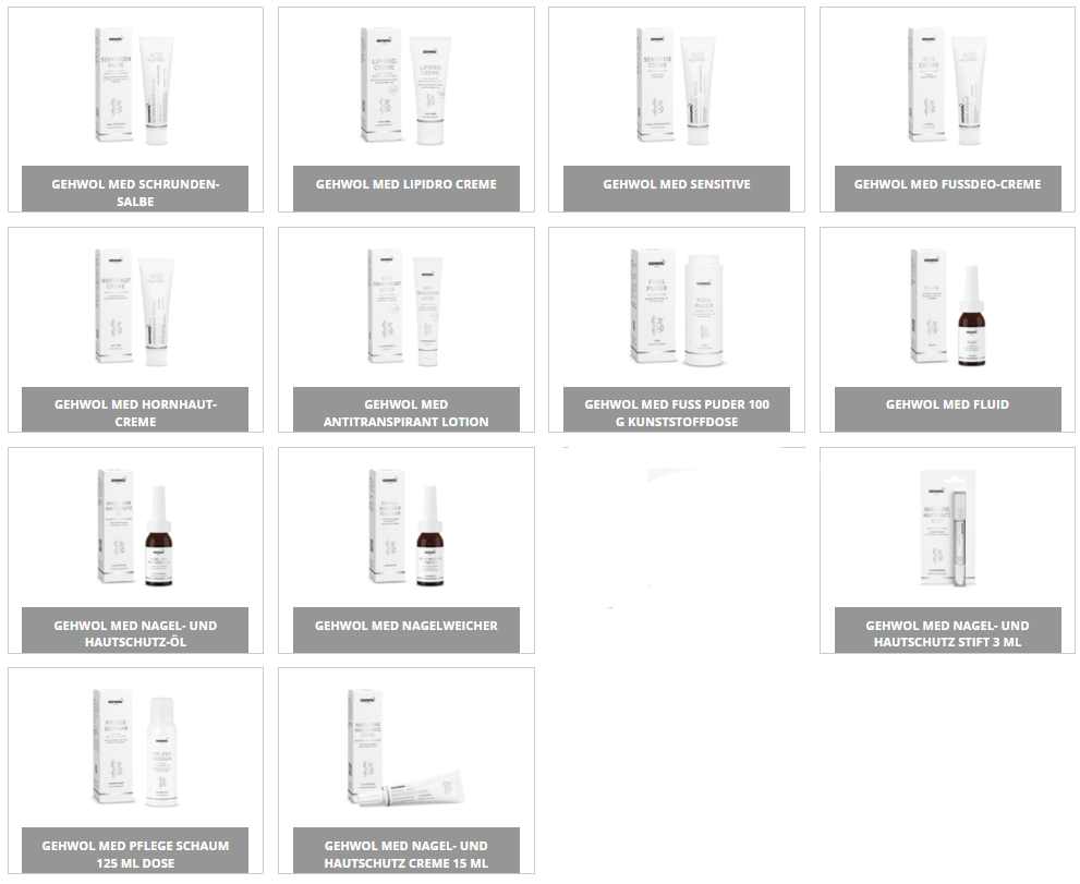 GEHWOL MED® Kennenlern-Set, je 1 Originalprodukt, Total 13 Stück (Regulärpreis CHF 90.20)