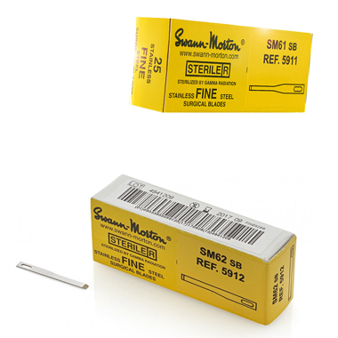 Swann-Morton® Fine Blade (Beaver) SB-Version (Single Bevel), einseitig geschlifen, Schachtel à 25 Stück