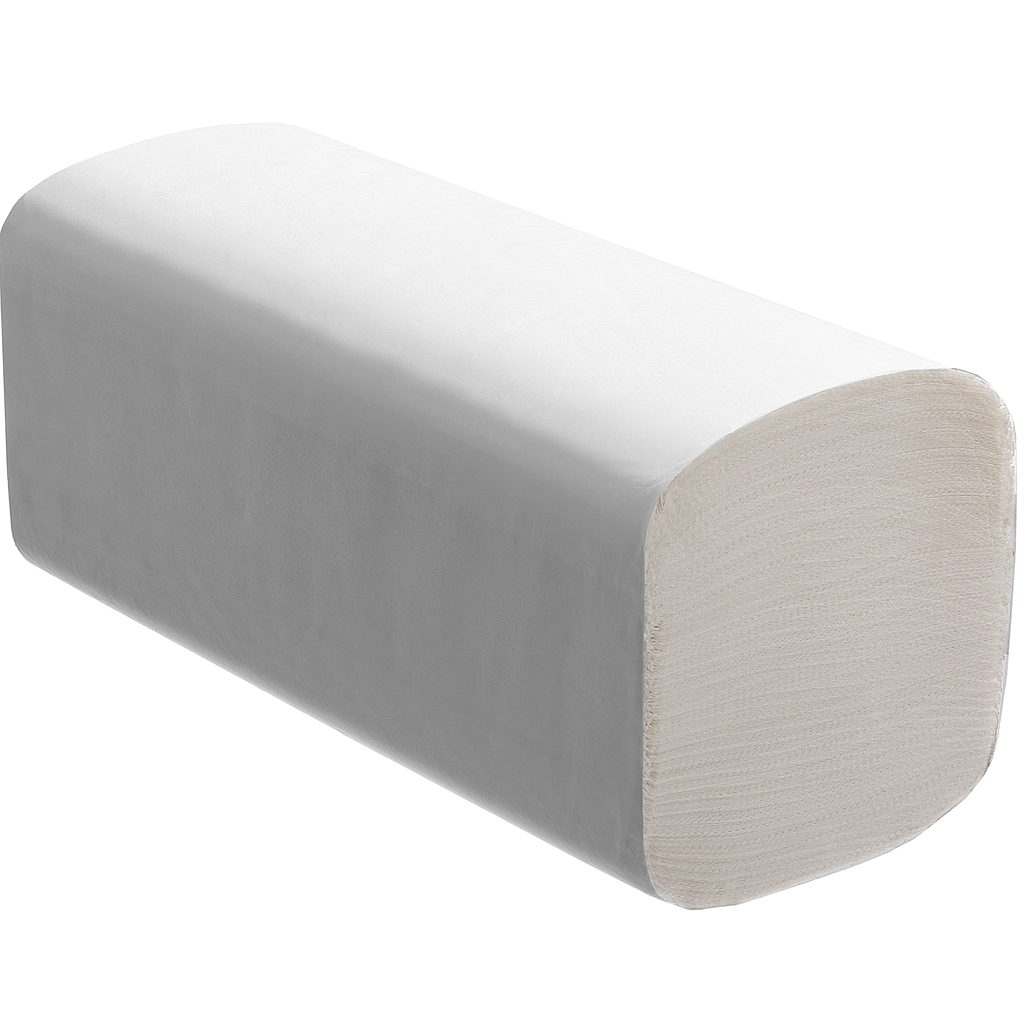 Akzenta ONE® Top Towel Plus Falthandtücher V-Falz, 24 x 21 cm, 2-lagig, 40 g / m^2, passend für C- &amp; V-Falz Falthandtuch-Spender, 20 x 160 Stück (Total 3200 Stück)