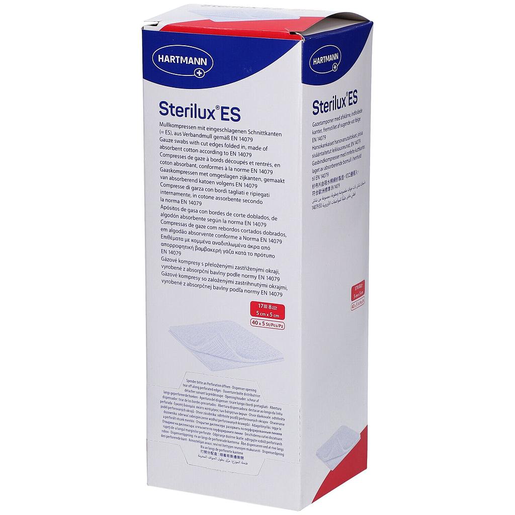 IVF Hartmann Sterilux® ES-Kompressen Typ 17-fädig, STERIL, 8-fach, 5 x 5 cm, 3 Stück / Beutel