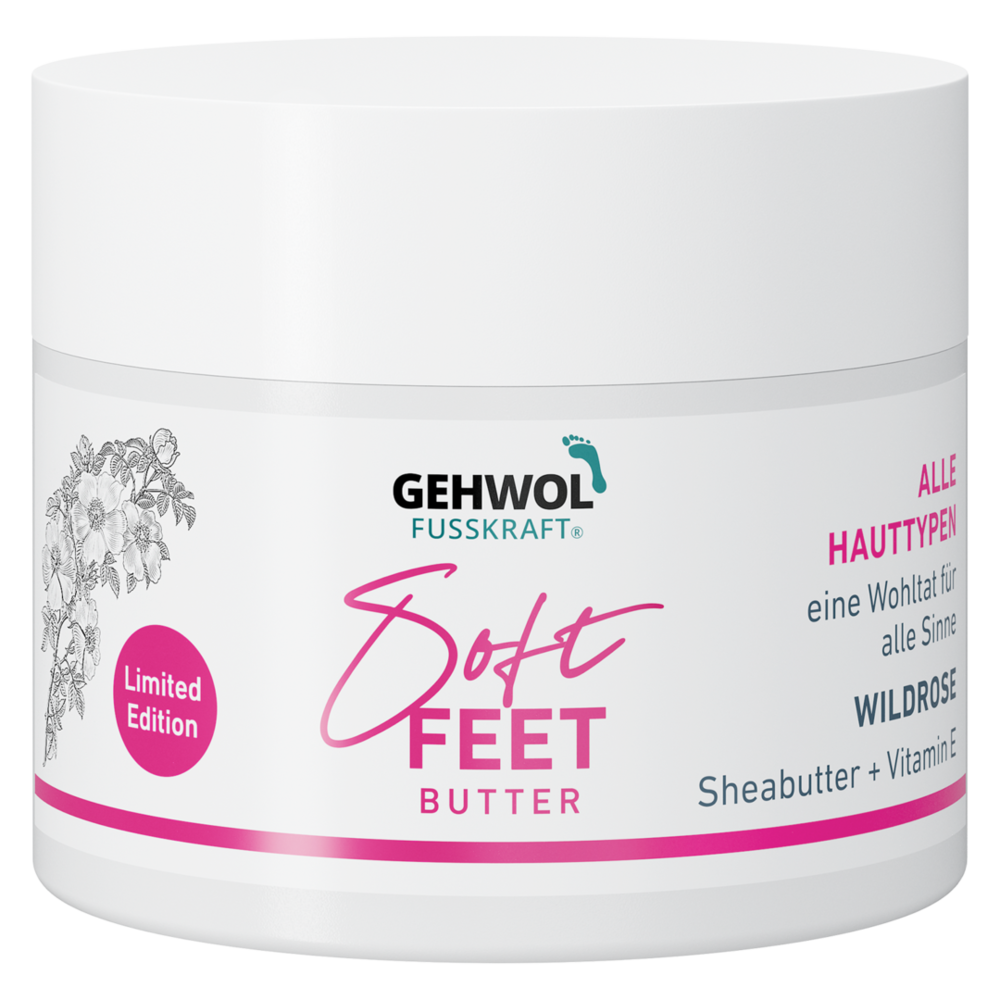 GEHWOL FUSSKRAFT® Soft Feet Butter, Limited Edition mit Wildrose, 50 ml Tiegel