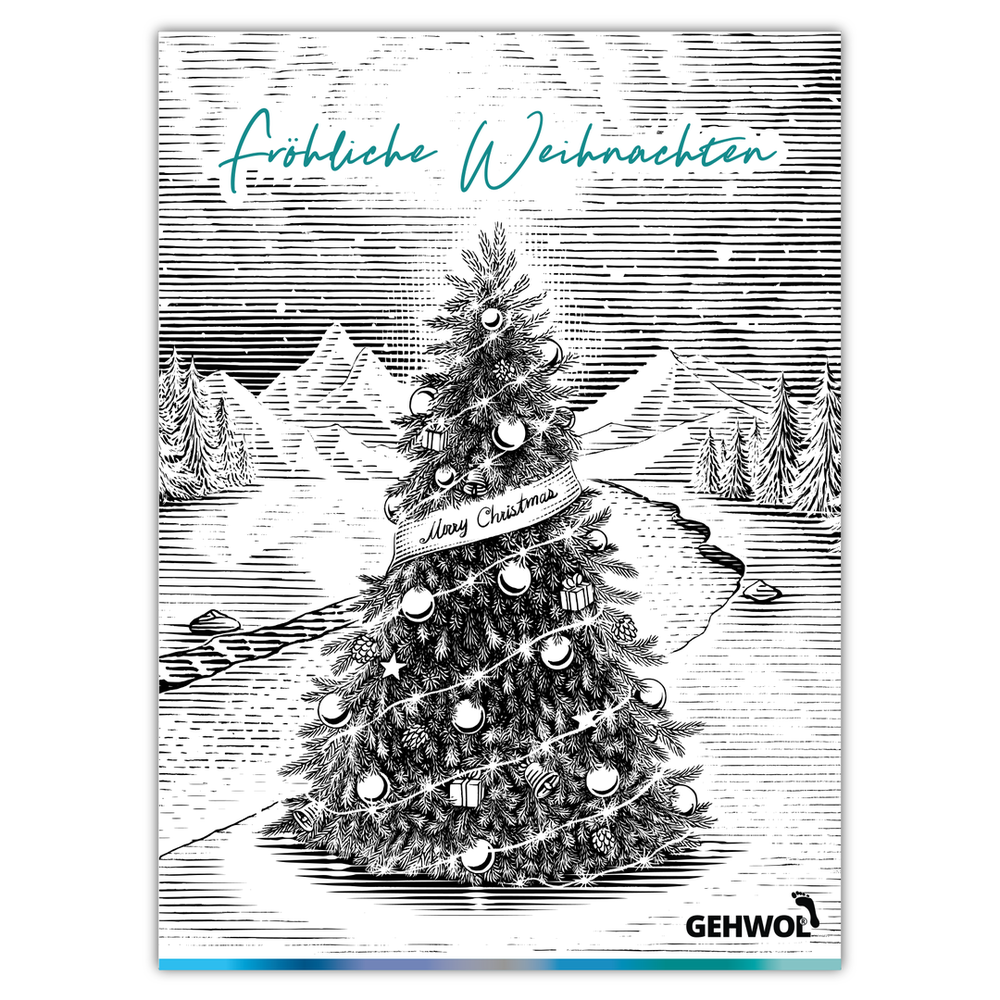 GEHWOL® Plakat Weihnachten 'Wildrose', Format DIN A2 - 42 x 60 cm