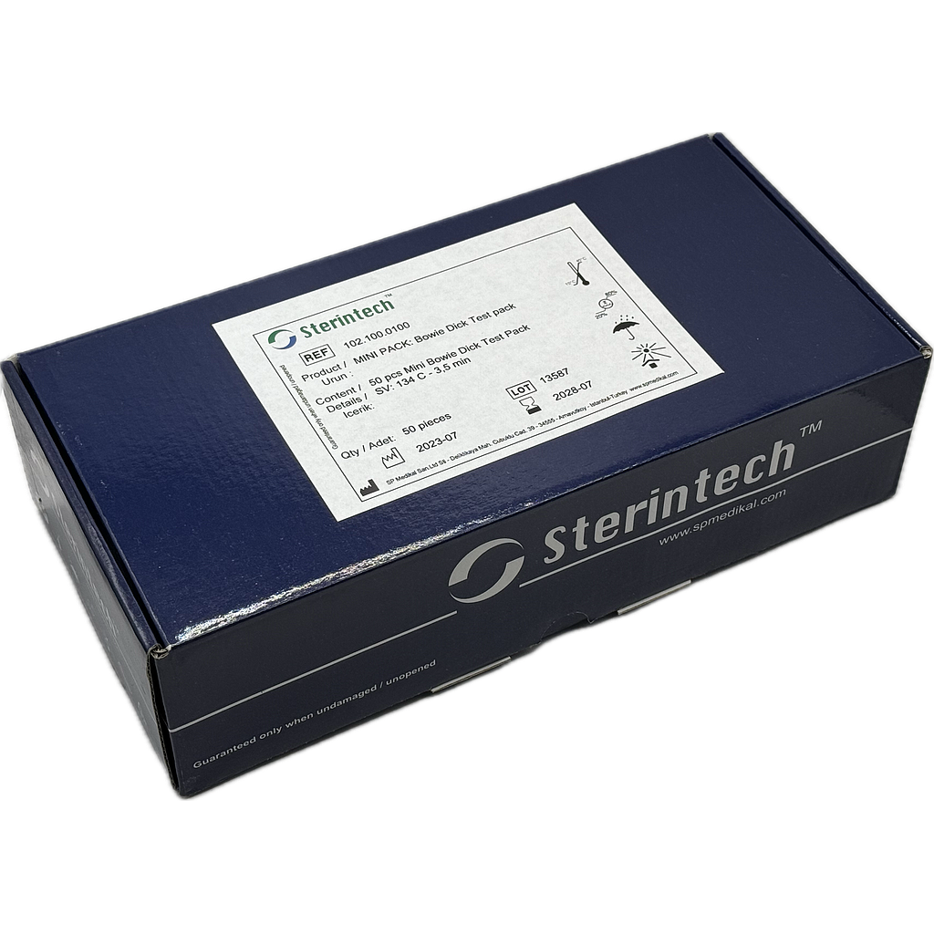 Sterintech™ Bowie &amp; Dick Mini Pack Testpaket (50 Prüfkörper im Originalkarton)