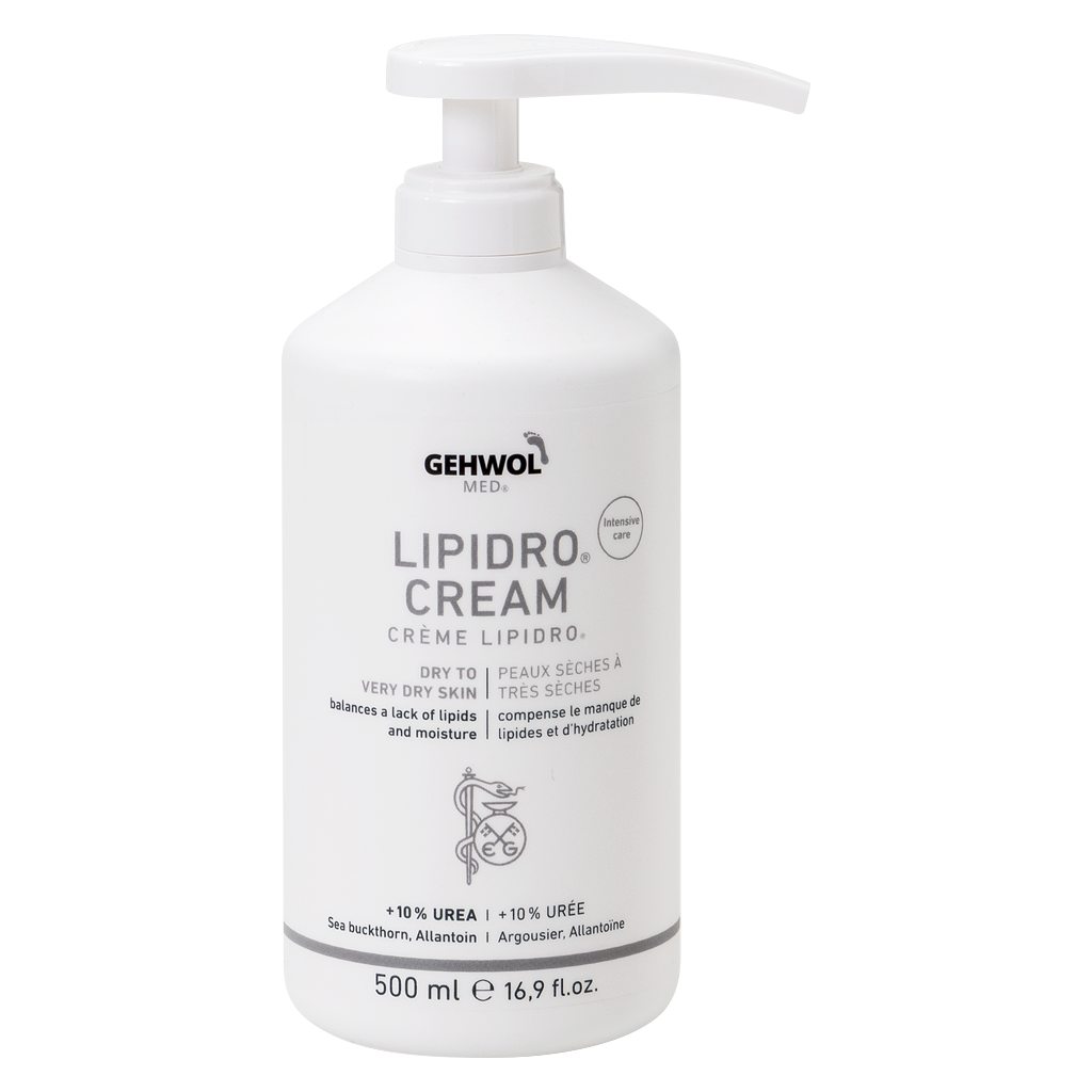 GEHWOL MED® Crème Lipidro®, avec 10% urée, 500 ml GB/F/NL/D
