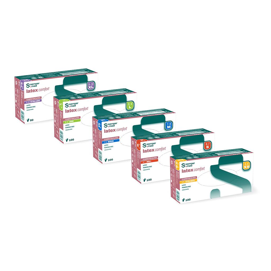 Sempermed® latex comfort, Handschuhe aus Latex weiss, puderfrei, 100 Stück (XL = 90 Stk.) - Nachfolger des Sempercare® edition
