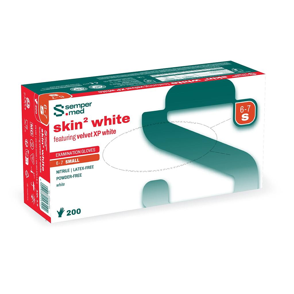 Sempermed® skin2 white, Handschuhe aus Nitril weiss, puderfrei, 200 Stück (XL = 180 Stk.) - Nachfolger des Sempercare® nitril shine