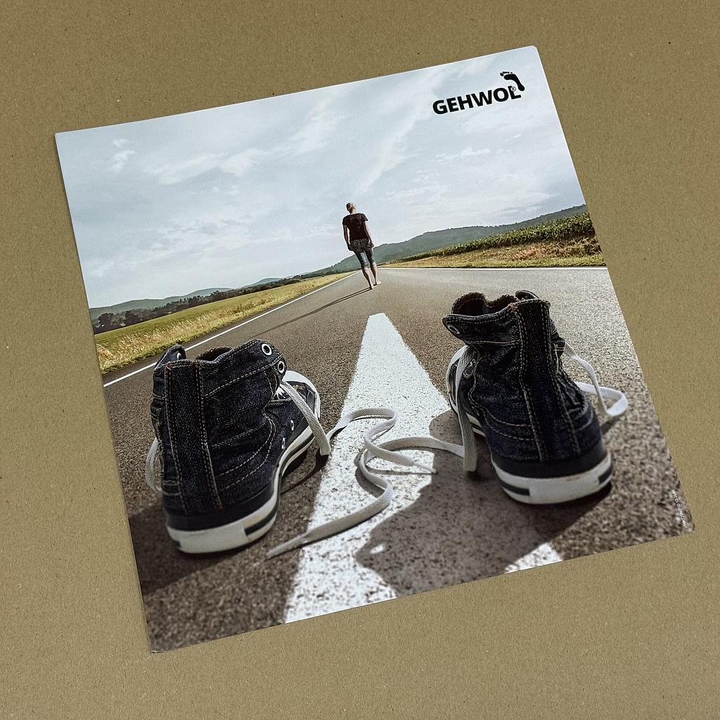 Einschieber zu GEHWOL® Bodenverkaufsständer mit Motiv 'Ziel'