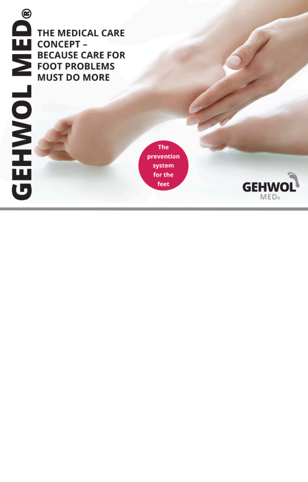 GEHWOL MED® Papiereinleger (Backcard) zu Tischdisplay aus Acryl