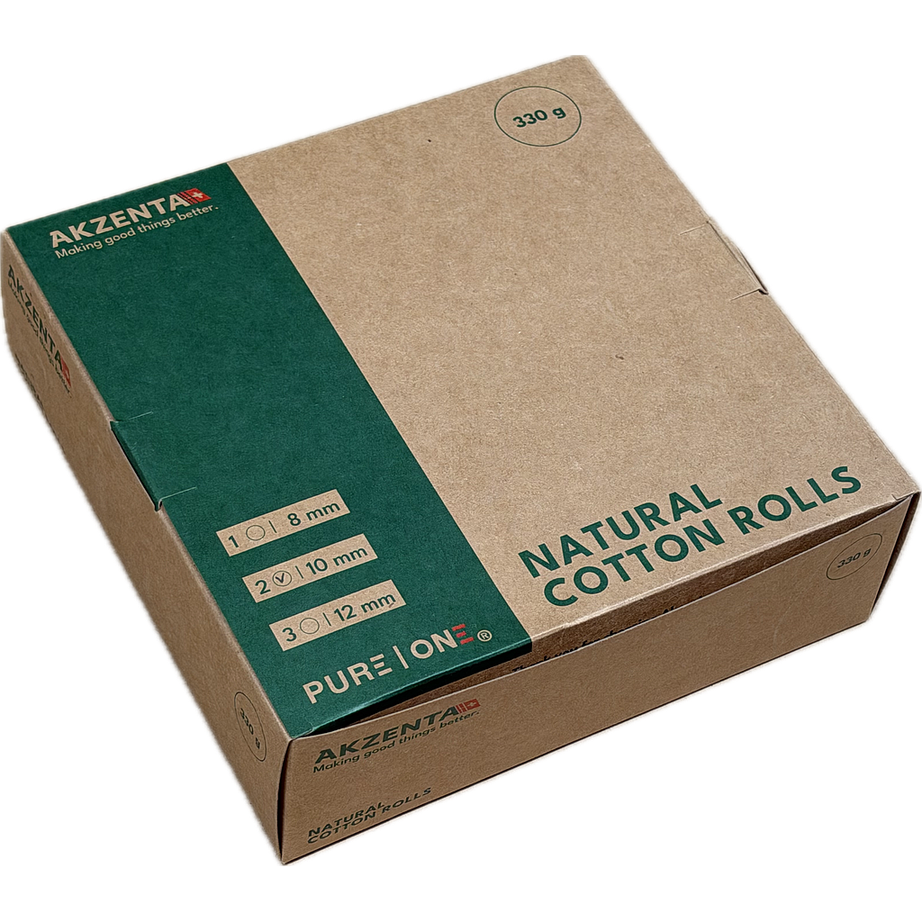 Akzenta PURE ONE® Zahn-Watterollen Nr.2, ø 10 mm, 336g (ca. 600 Stück)