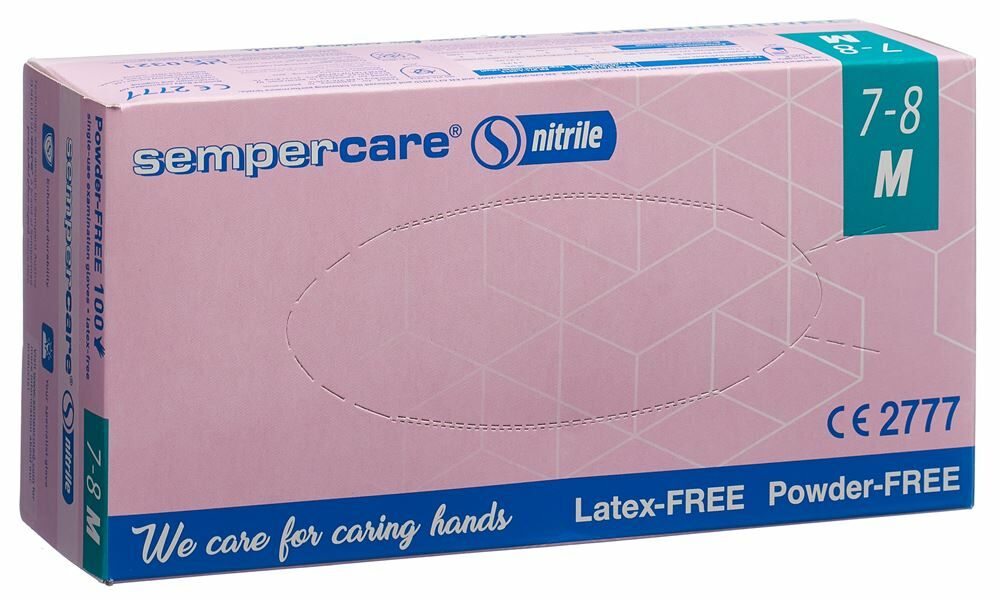 Sempercare® nitrile Handschuhe ozeanblau, Der altbekannte robuste und beständige Nitrilhandschuh, puderfrei, Grösse M, 100 Stück