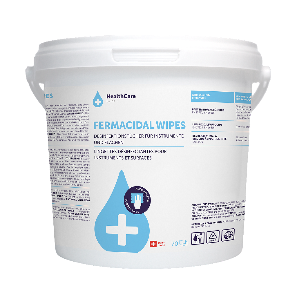 Fermacidal® Wipes (Tücher) von IC Products, Kessel à 70 Stück