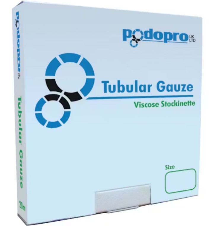 Schlauchverband aus Viscose, 20 m, Grösse 00 für kleine Zehen Ø 1.2 cm, Podopro Tubular Gauze