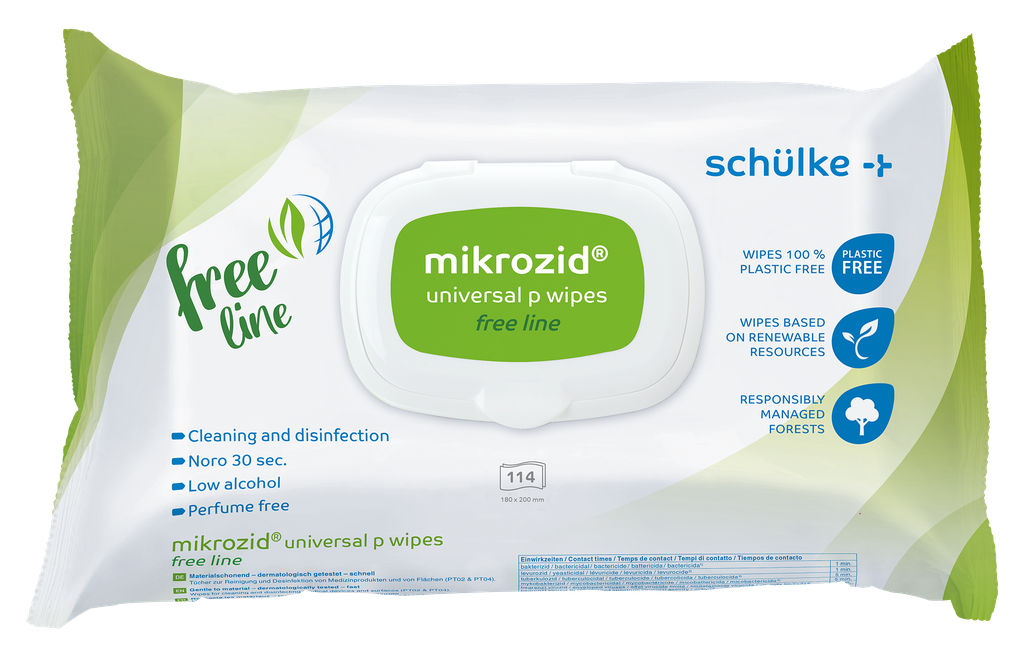 Schülke Mikrozid® universal p wipes free line, low alcohol, 114 Stück 20 x 18 cm