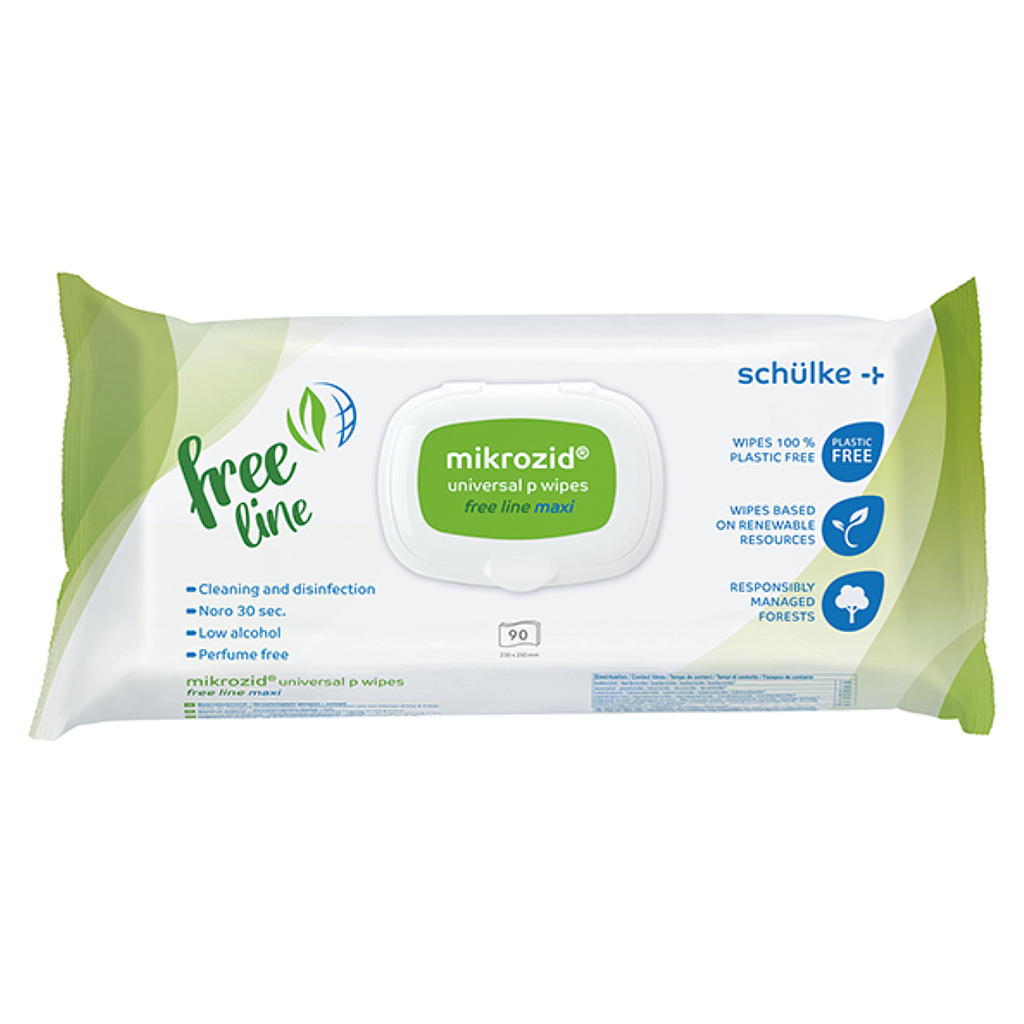 Schülke Mikrozid® universal p wipes free line, low alcohol, 90 Stück 23 x 25 cm