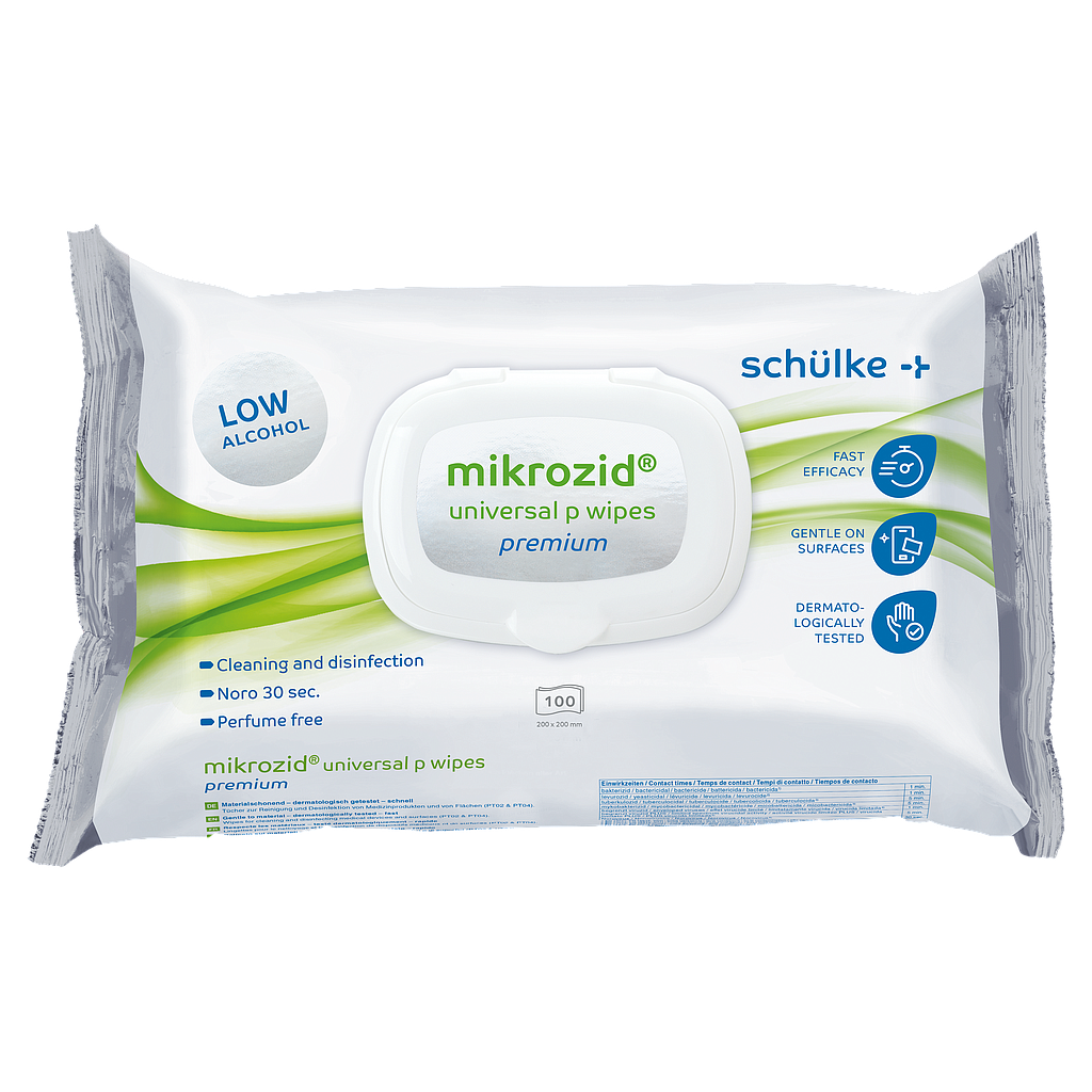 Schülke Mikrozid® universal p wipes Premium, low alcohol, 100 Stück 20 x 20 cm