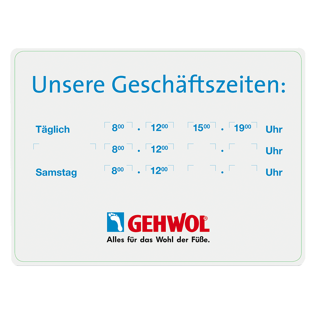 GEHWOL® Geschäftszeiten-Aufkleber