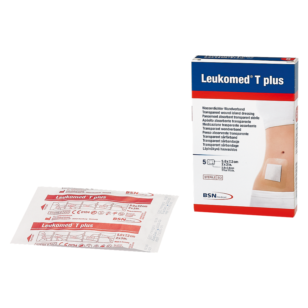 BSN Medical Leukomed® T plus 7.2 cm x 5 cm, wasserdicht &amp; steril, 5 Stück